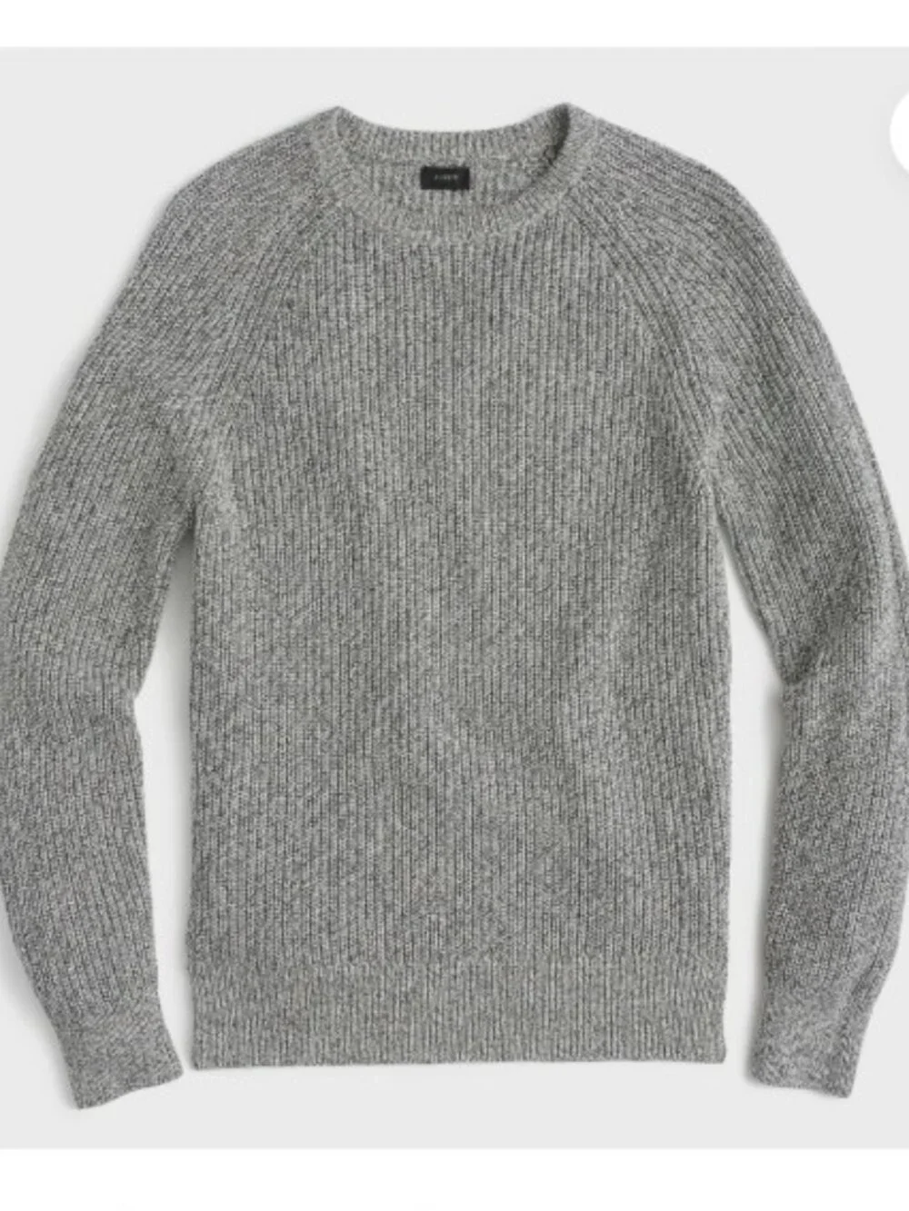 J. Crew Marled Cotton Raglan-sleeve Crewneck Sweater Gray L